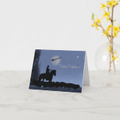 Carte Country Western Cowboy Happy Holidays Card (Fleur jaune)