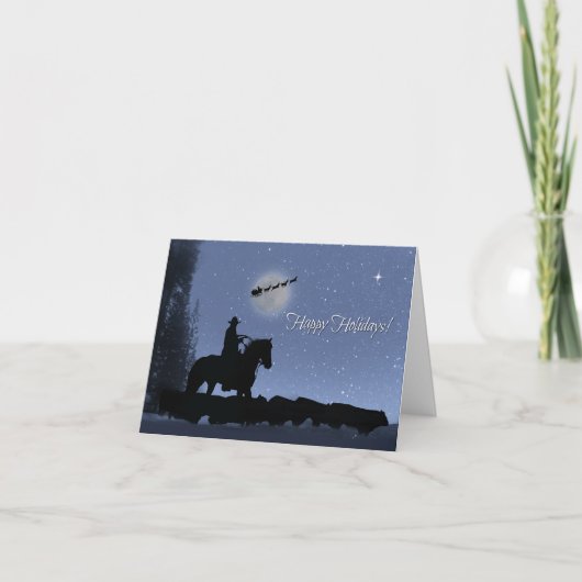Carte Country Western Cowboy Happy Holidays Card (Devant)