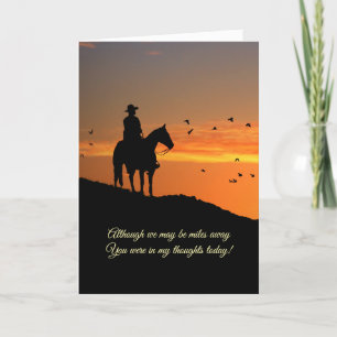 Carte Country Western Cowboy Vous êtes dans mes pensées