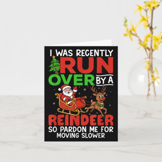 Carte Coup De Noël Récemment Renversé Par Un Rinder (Fleur jaune)