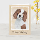 Carte Coup d'oeil irlandais rouge et blanc - Art origina (Fleur jaune)