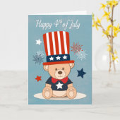 Carte Coupable ours en peluche avec feux d'artifice pour (Fleur jaune)