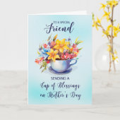 Carte Coupe d'amis de la joie et des fleurs à la fête de (Fleur jaune)