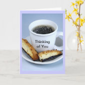 Carte Coupe de Café et Biscotti, Pensez à vous (Fleur jaune)