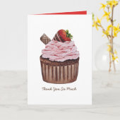 Carte Coupe De Fraise Cute À L'Aquarelle (Fleur jaune)