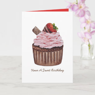 Carte Coupe De Fraise Cute En Aquarelle 