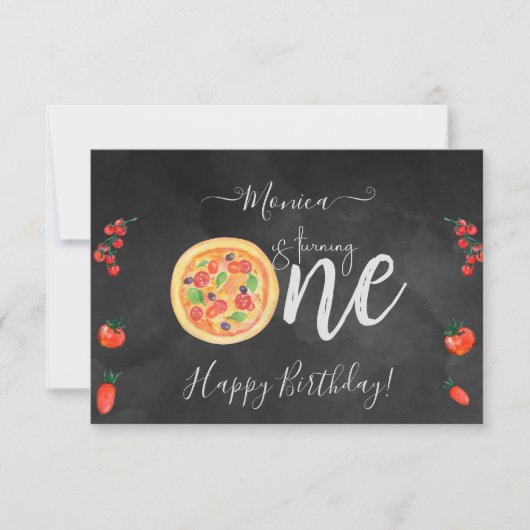 Carte Coupe de plaisir de pizza, premier anniversaire he (Devant)