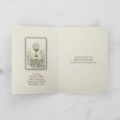 Carte Coupe de Première Sainte Communion Hostie Fleurs (Intérieur)