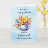 Carte Coupe des remerciements pour la nourriture pendant (Fleur jaune)