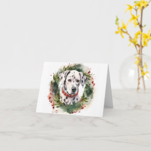Carte Coupe festive de la couronne de Noël dalmate