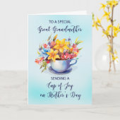 Carte Coupe Grand-Mère de Fleurs de Joie pour la Fête de (Fleur jaune)