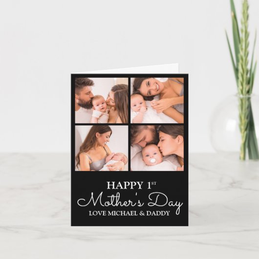 Carte Coupe photo moderne Happy First Mothers Day (Devant)