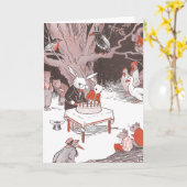 Carte Coupes de lapin gâteau d'anniversaire (Fleur jaune)