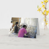 Carte Coupes en pierre de Bali en blanc (Fleur jaune)