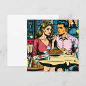 Carte Couple à la première date | Dîner Spaghettis (Devant / Derrière)