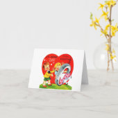 Carte Couple à voile vintage Tire Valentine (Fleur jaune)