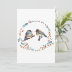 Carte Couple adorable de Merlesbleus de l'Est Joyeux Ann