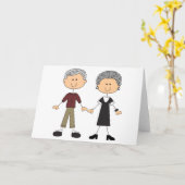 Carte Couple âgé (Fleur jaune)