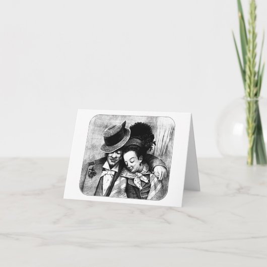 Carte Couple Amour Romance art vieillissant ensemble (Devant)