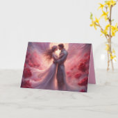 Carte Couple angélique romance roses Saint-Valentin (Fleur jaune)