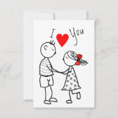 Carte Couple Cute Nom Personnalisé Texte - Je Vous (Dos)