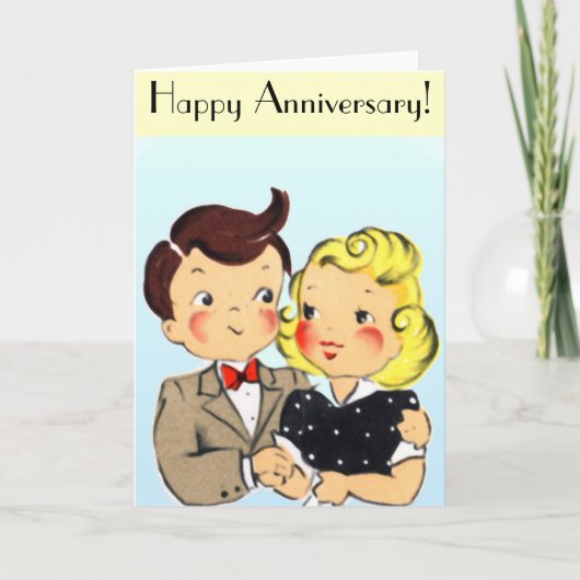 Carte Couple d'anniversaire vintage (Devant)