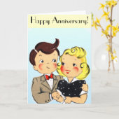 Carte Couple d'anniversaire vintage (Fleur jaune)
