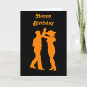 Carte Couple Danse Spin Danser Silhouette (Devant)