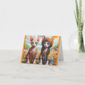 Carte Couple de chat Hippie Sphynx (Devant)