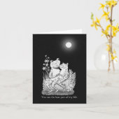 Carte Couple de crapaud de grenouille sous Pleine lune A (Fleur jaune)