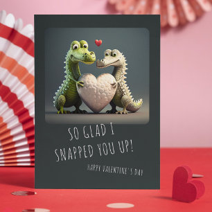 Carte Couple de crocodiles drôles pour la Saint-Valentin
