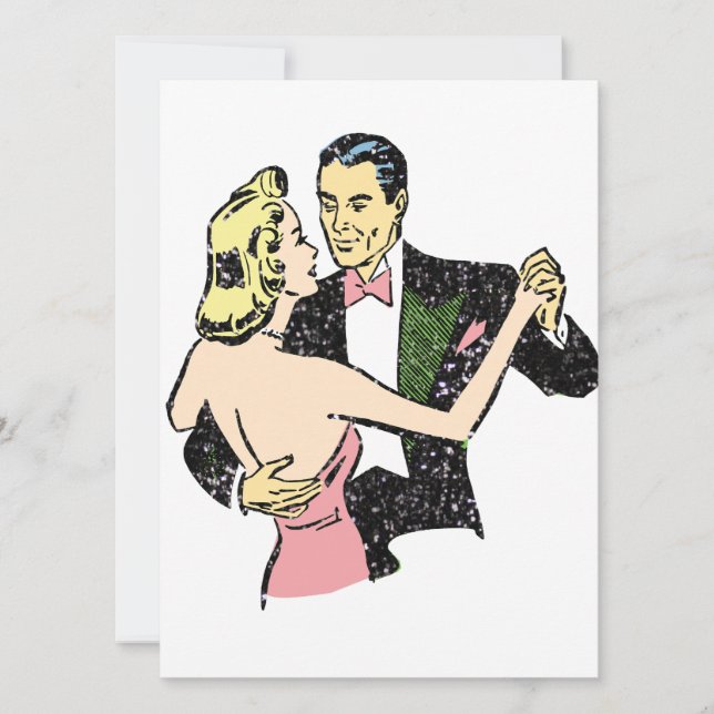 Carte couple de danses vintages (Devant)