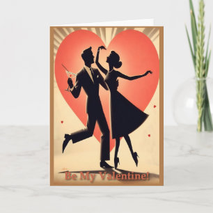 Carte Couple de danseurs de la Saint-Valentin Mid Centur