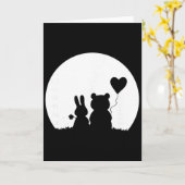 Carte Couple de lapin ours mignon pour la Saint-Valentin (Fleur jaune)