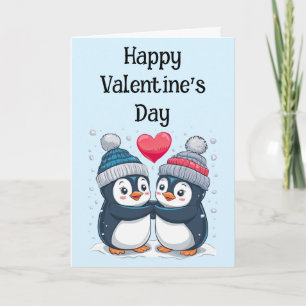 Carte Couple de Manchots pour la Saint-Valentin