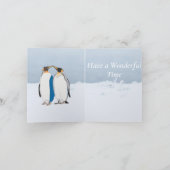 Carte Couple de manchots royaux s'embrassant pour Noël m (Intérieur)