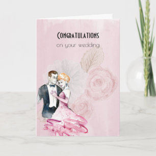 Carte Couple De Mariage Vintage À Roses Roses Roses Mari