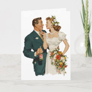 Carte Couple de mariage vintage Moment romantique
