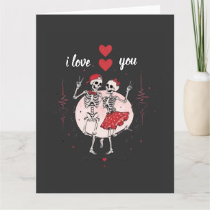 Carte Couple de squelettes drôles amoureux