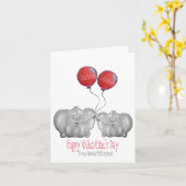 Carte couple d'heureuses Saintes-Valentin (Fleur jaune)