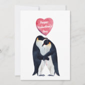 Carte Couple Empereur Penguins Saint-Valentin (Devant)