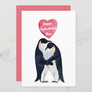Carte Couple Empereur Penguins Saint-Valentin