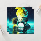 Carte Couple éthéré s'embrassant dans le reflet de l'eau (Devant/Arrière en situation)