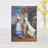 Carte Couple Fiançailles (Fleur jaune)