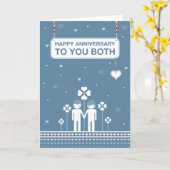 Carte Couple gay | Joyeux anniversaire (Fleur jaune)