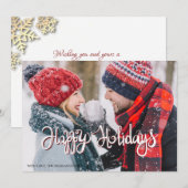 Carte Couple Happy Holidays Photo (Devant / Derrière)