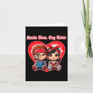Carte Couple Horreur Sourire Maintenant Pleurer Plus Tar