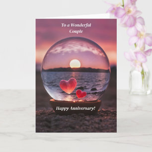 Carte Couple Joyeux Anniversaire Joli coucher de soleil