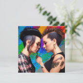 Carte Couple Lesbian Couple Rainbow Art (Debout devant)