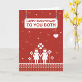 Carte Couple lesbien | Joyeux anniversaire (Fleur jaune)